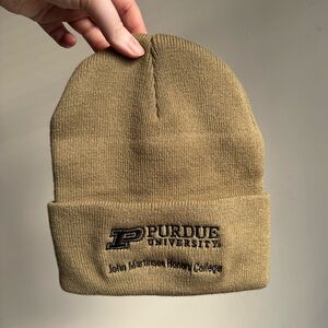 Purdue University Honors College tan beanie